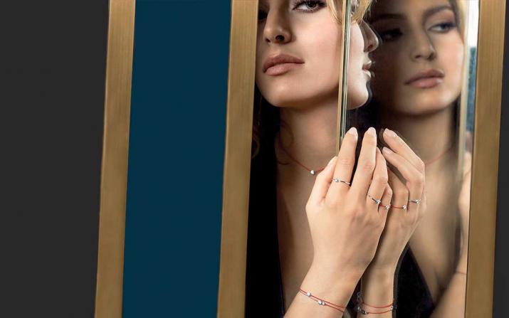 Anillo rígido con diamante de 0.5ct con base en oro amarillo - Redline - 0++