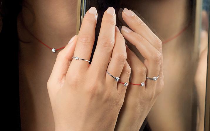 Anillo rígido con diamante de 0.5ct con base en oro amarillo - Redline - 0++