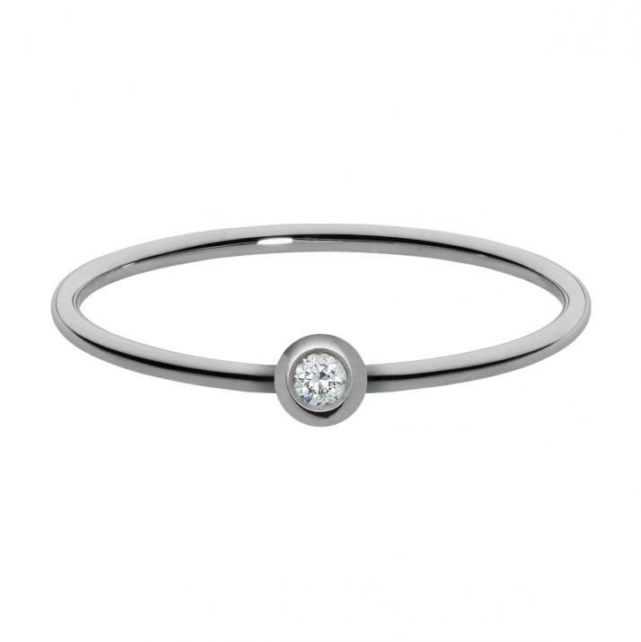 Anillo rígido con diamante de 0.5ct con base en oro negro - Redline - 0++