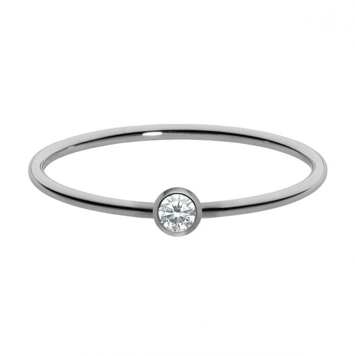 Anillo rígido con diamante de 0.5ct con base en oro negro - Redline - 0++