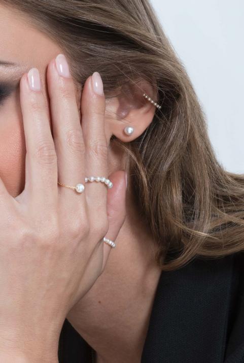 Pendientes de perlas reina oro rosa - Redline - 0++