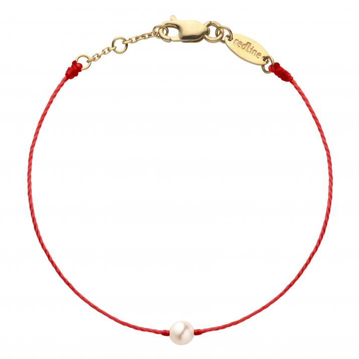 Pulsera en hilo con 1 perla con cierre de oro amarillo - Redline - 0++