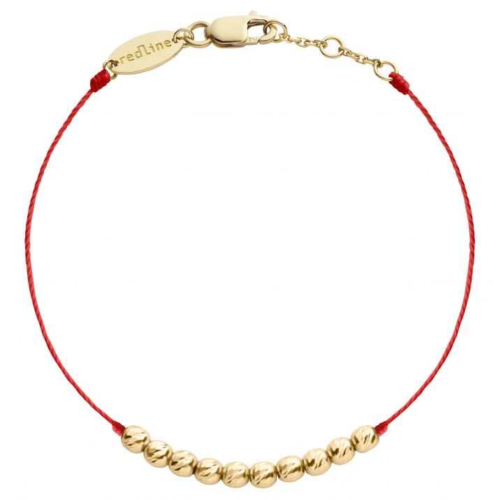 Pulsera de hilo con 10 perlas martilladas en oro amarillo - Redline