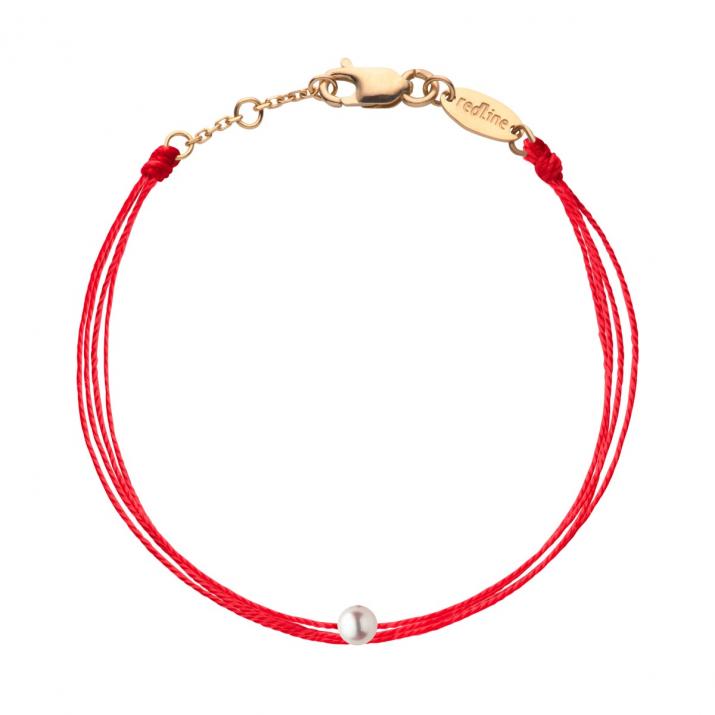 Multi string bracelet in yellow gold with cultured pearl - Redline - 0++