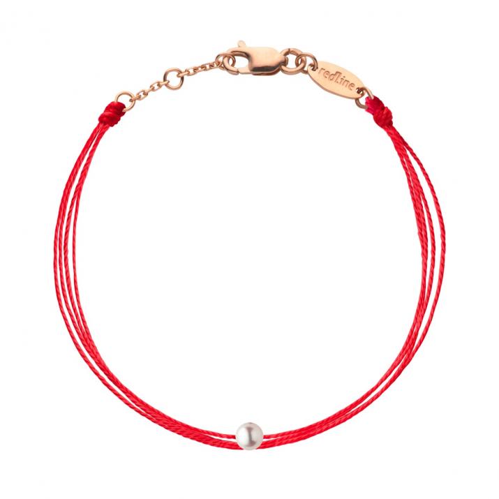 Multi string bracelet in rose gold with cultured pearl - Redline - 0++