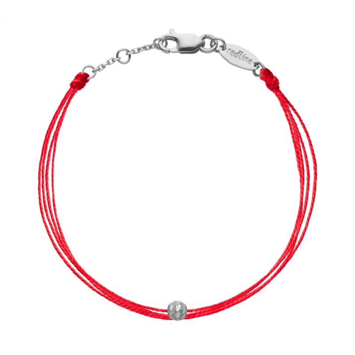 Multi string bracelet in white gold with a hammered pearl - Redline