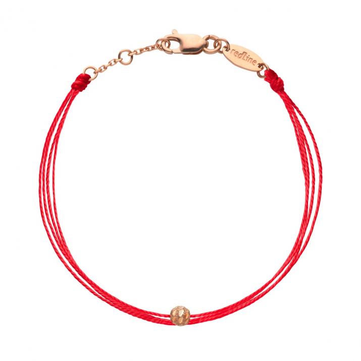 Multi string bracelet in rose gold with a hammered pearl - Redline