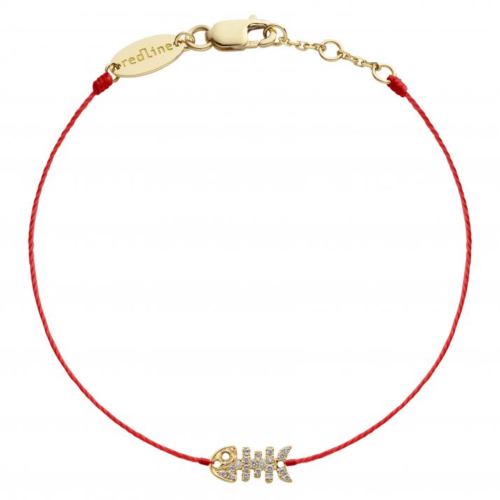Pulsera en hilo blup blup con diamantes blancos en oro amarillo - Redline - 0++