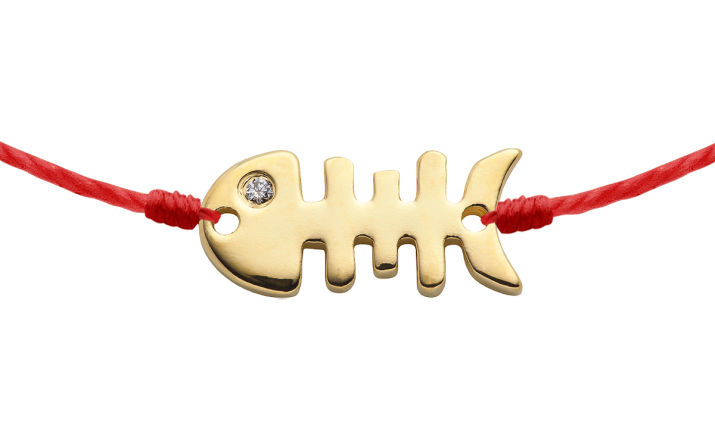 Pulsera en hilo blup blup con 1 diamante de 0.4ct en oro amarillo - Redline - 0++