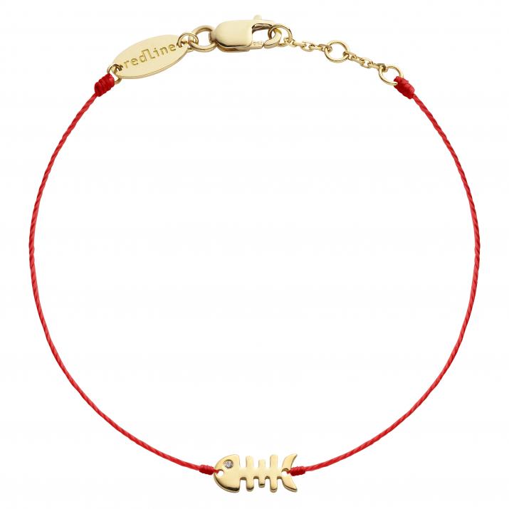 Pulsera en hilo blup blup con 1 diamante de 0.4ct en oro amarillo - Redline - 0++