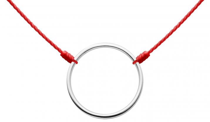 String necklace with small circle in white gold - Redline