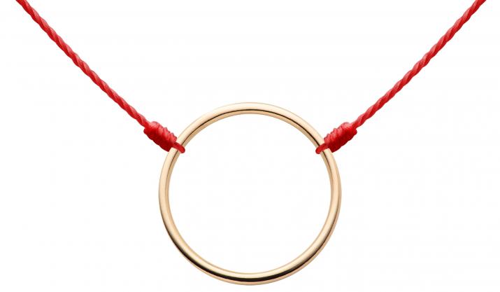 String necklace with small circle in rose gold - Redline