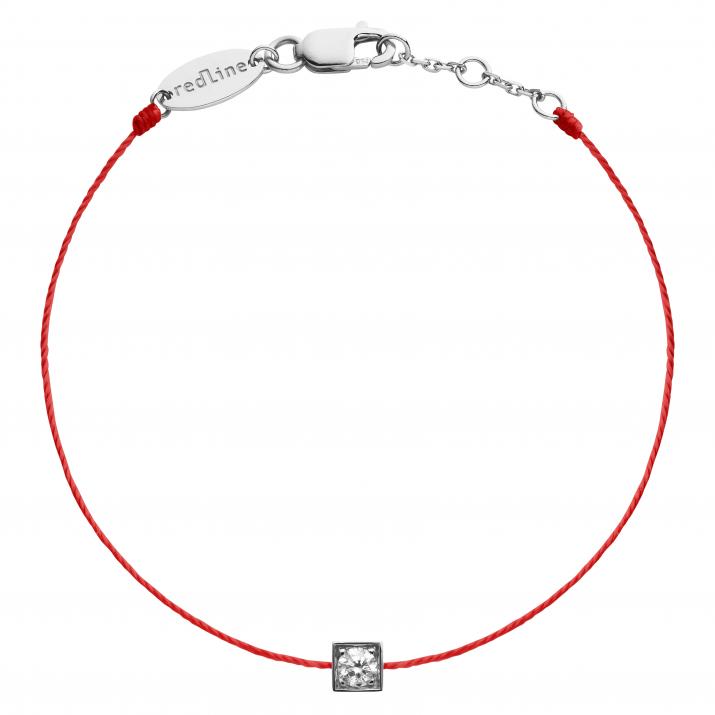 Pulsera de cuerda para mujeres con 0.10ct de diamantes redondos en engaste de oro blanco - Redline - 0++