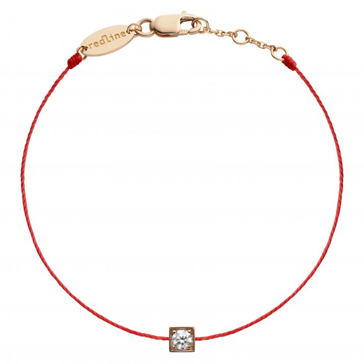 Pulsera de cuerda para mujeres con 0.10ct de diamantes redondos en engaste de oro rosa - Redline - 0++
