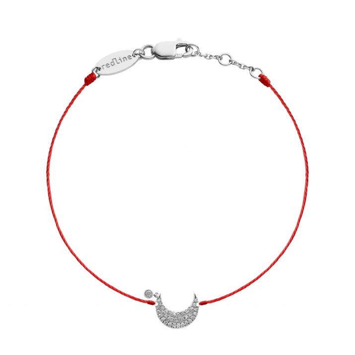 String Bracelet For Women with 0.12ct Round Diamond in White Gold Pavé Setting - Redline