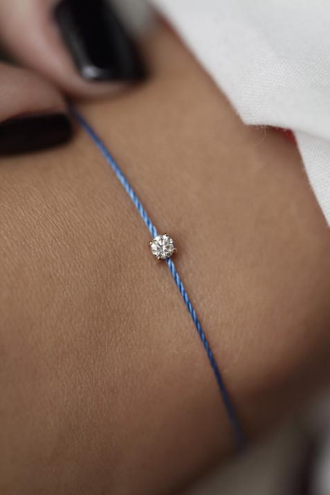 Pulsera en hilo con diamante de 0.8ct en base de oro amarillo - Redline - 0++