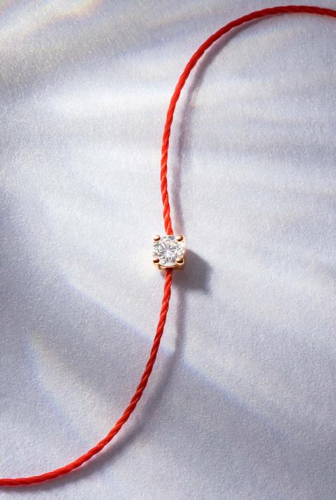 Pulsera en hilo con diamante de 0.8ct en base de oro rosa - Redline - 0++