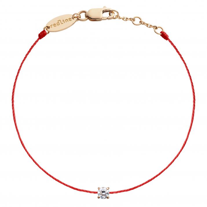 Pulsera en hilo con diamante de 0.8ct en base de oro rosa - Redline - 0++