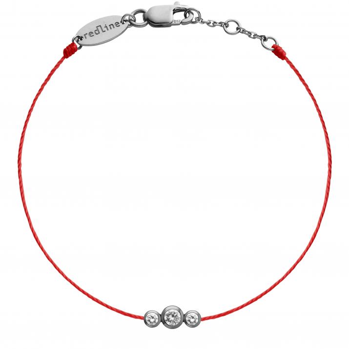 Pulsera en hilo con 3 diamanes en base de oro negro - Redline - 0++