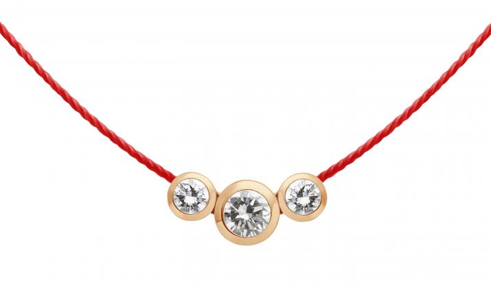 Collar en hilo con 0.20ct de diamantes en base de oro rosa - Redline - 0++