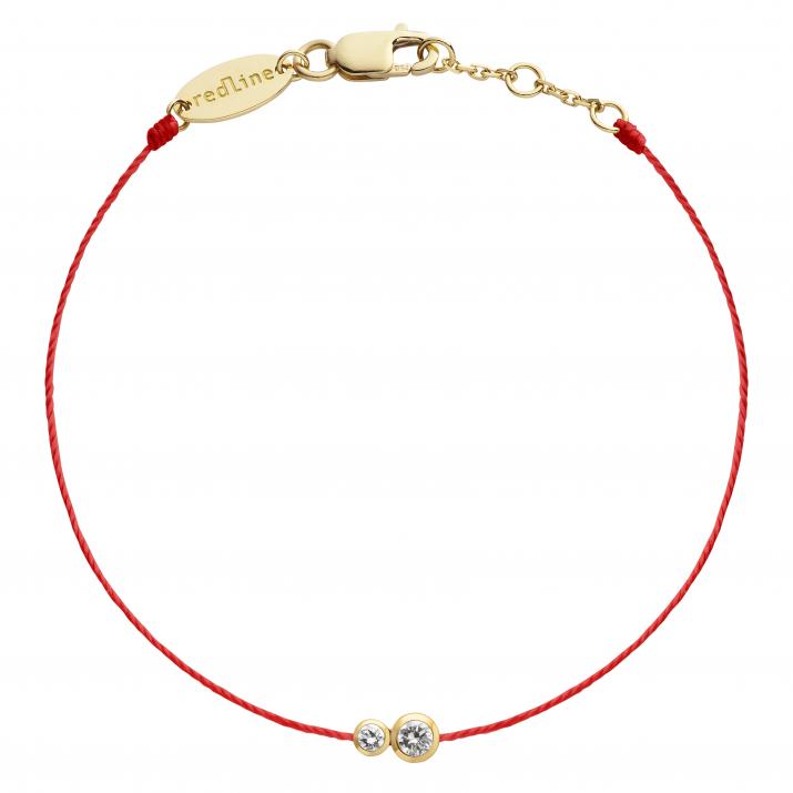 Pulsera en hilo con diamante de 0.15ct en oro amarillo - Redline - 0++