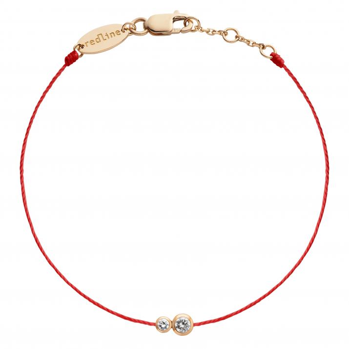 Pulsera en hilo con diamante de 0.15ct en oro rosa - Redline - 0++