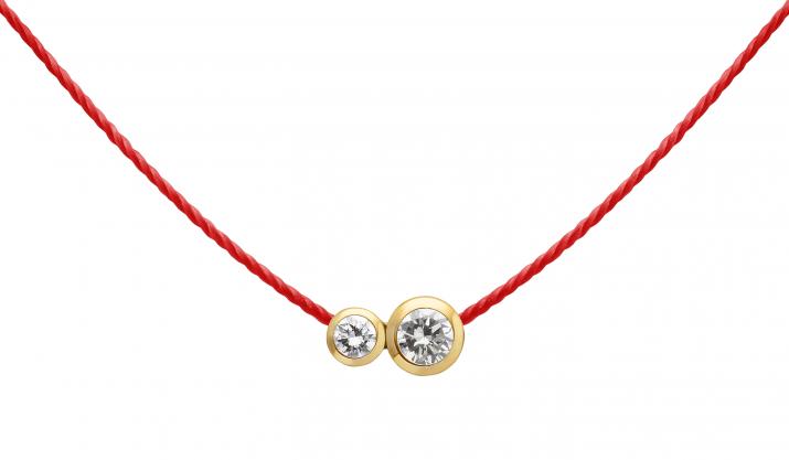 Collar en hilo con diamante de 0.15ct en oro amarillo - Redline