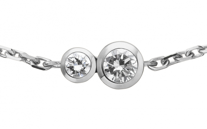 Pulsera en cadena con diamante de 0.15ct en base de oro blanco - Redline - 0++