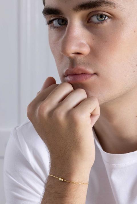 Pulsera en cadena con diamante de 0.15ct en base de oro amarillo - Redline - 0++