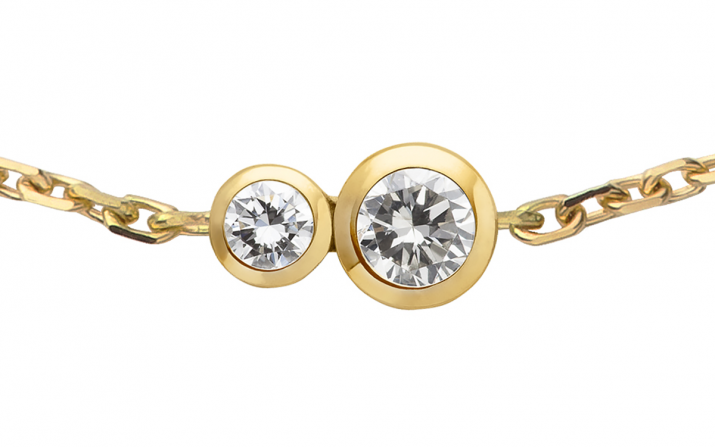 Pulsera en cadena con diamante de 0.15ct en base de oro amarillo - Redline - 0++