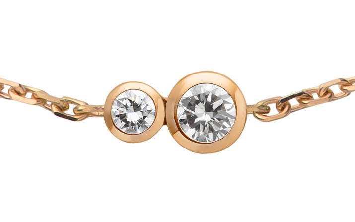 Pulsera en cadena con diamante de 0.15ct en base de oro rosa - Redline - 0++