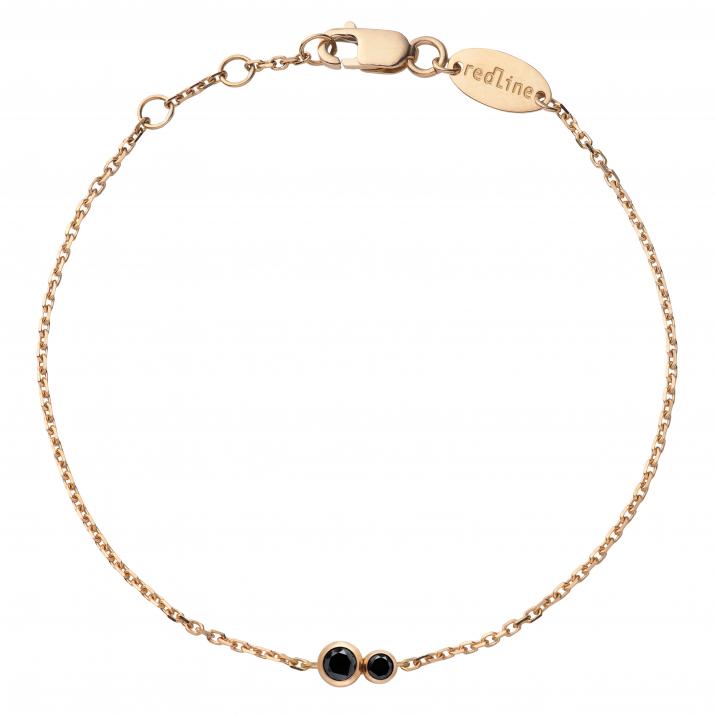 Pulsera en cadena para mujer con diamante negro de 0.15ct en oro rosa - Redline