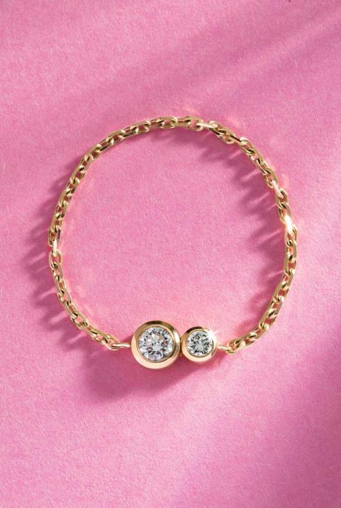 Anillo en cadena con diamante de 0.15ct en oro amarillo - Redline - 0++