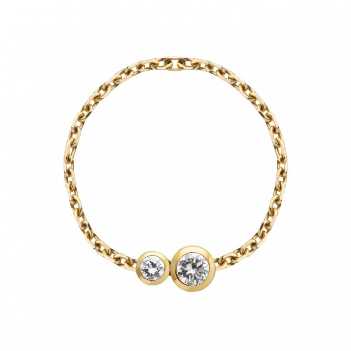 Anillo en cadena con diamante de 0.15ct en oro amarillo - Redline - 0++