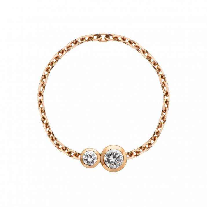 Anillo en cadena con diamante de 0.15ct en oro rosa - Redline - 0++