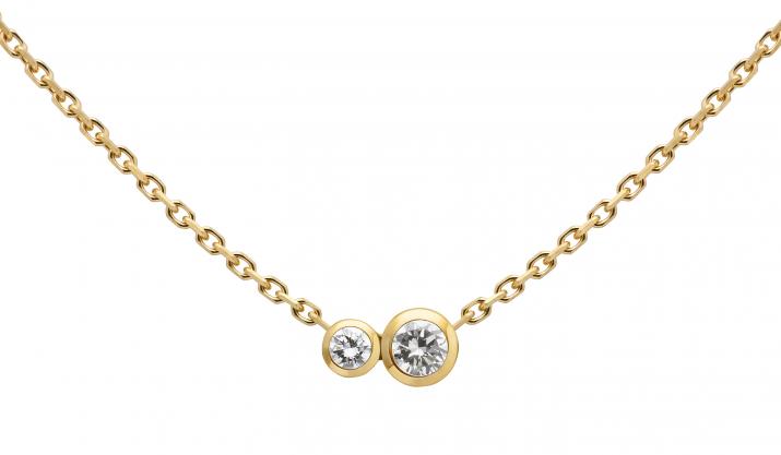Collar en cadena con diamante de 0.15ct en oro amarillo - Redline - 0++