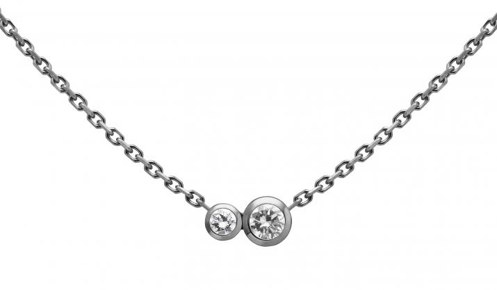 Collar en cadena con diamante de 0.15ct en oro negro - Redline - 0++