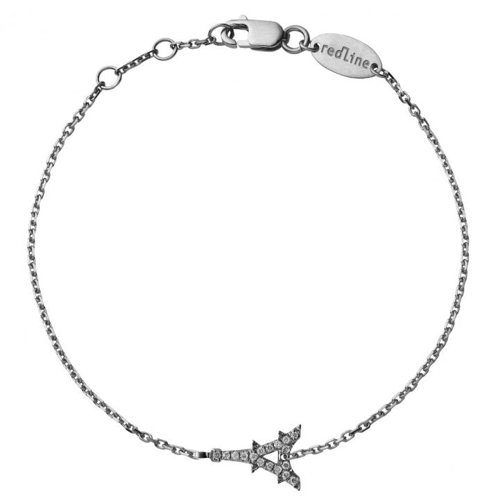 Black gold chain bracelet with diamond-paved Eiffel Tower - Redline
