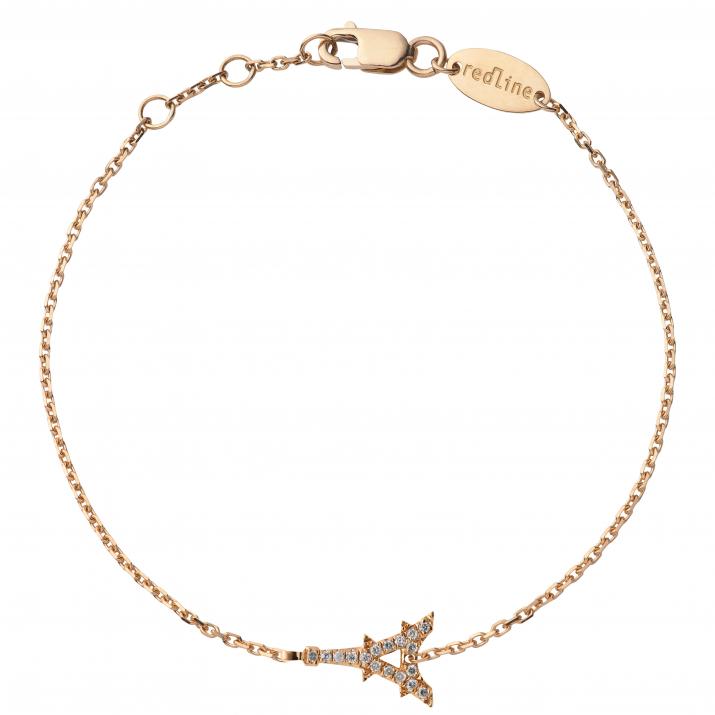 Rose gold chain bracelet with diamond-paved Eiffel Tower - Redline