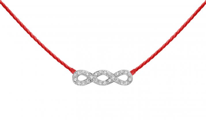 String Necklace Trinity White Gold RedLine Jewelry - Redline