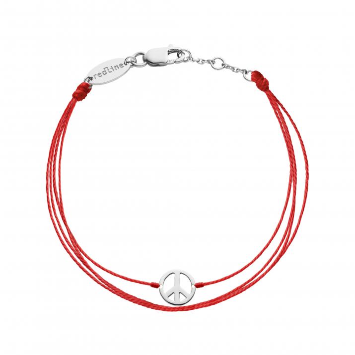 Mini Peace multi string bracelet in white gold - Redline - 0++