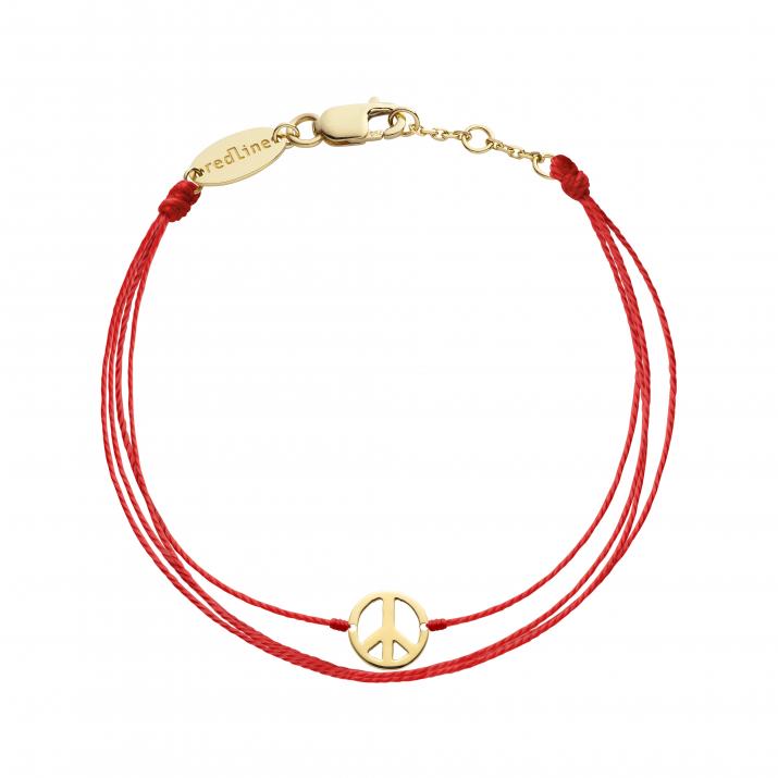 Mini Peace multi string bracelet in yellow gold - Redline - 0++