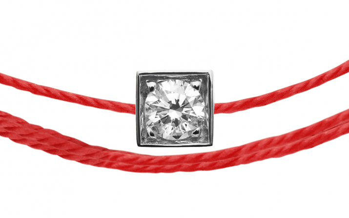 Pulsera multistring para hombres con diamante redondo de 0.10ct en engaste de oro blanco - Redline - 0++