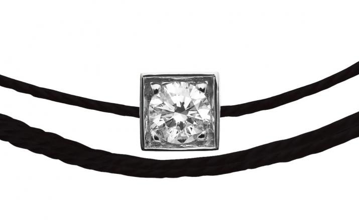 Pulsera multistring para hombres con diamante redondo de 0.10ct en engaste de oro blanco - Redline - 0++