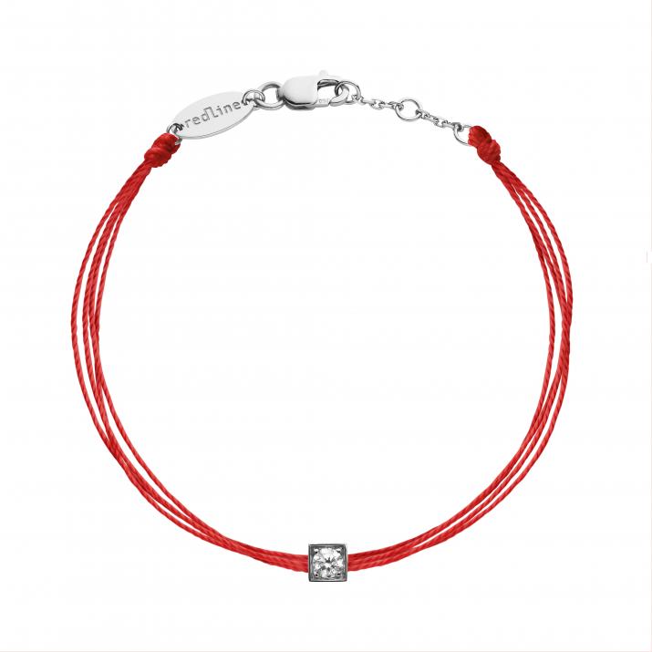 Pulsera multistring para hombres con diamante redondo de 0.10ct en engaste de oro blanco - Redline - 0++