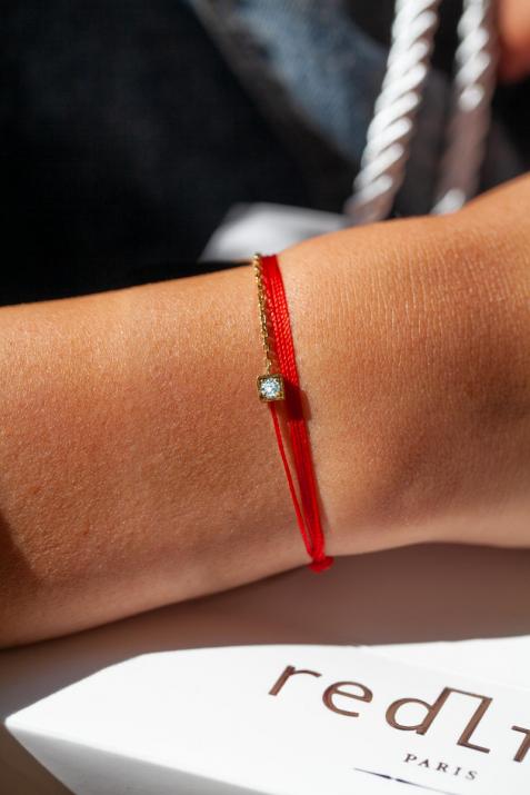 Pulsera de varias cuerdas para mujeres con 0.10ct de diamantes redondos en engaste de oro amarillo - Redline - 0++