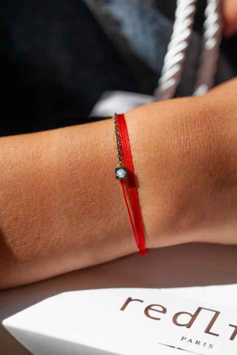 Pulsera de varias cuerdas para mujeres con 0.10ct de diamantes redondos en engaste de oro negro - Redline - 0++