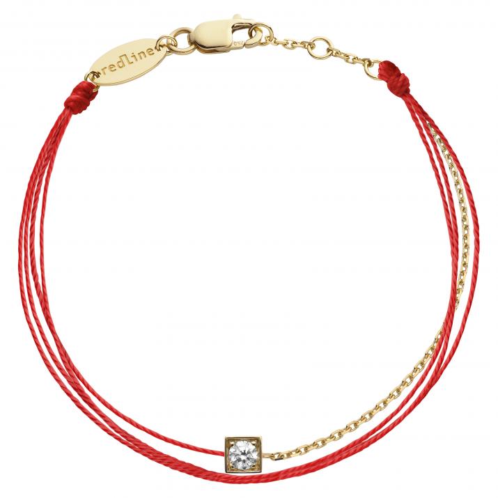 Pulsera de varias cuerdas para mujeres con 0.10ct de diamantes redondos en engaste de oro amarillo - Redline - 0++