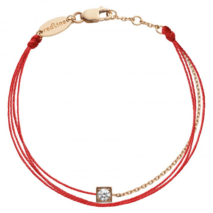 Pulsera de múltiples cuerdas para mujeres con 0.10ct de diamantes redondos en engaste de oro rosa - Redline - 0++