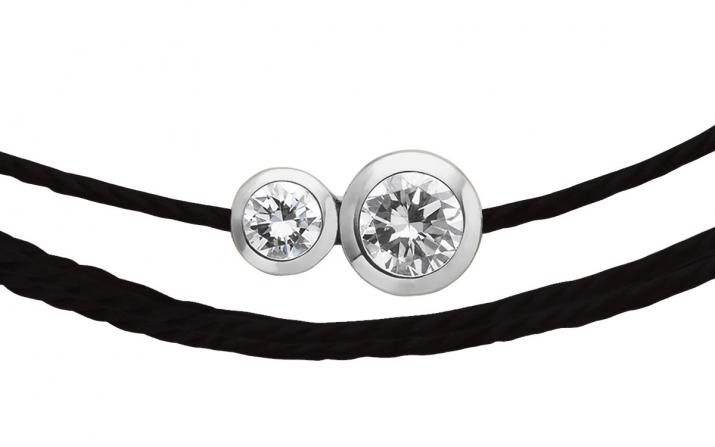 Pulsera multihilos para hombre con diamante de 0.15ct en base de oro blanco - Redline - 0++